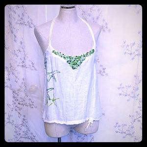 Free people linen tank top camisole White M